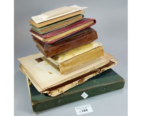 Box of assorted ephemera to include autograph album with quotes, Hewthorn's Farmers and Horse Keeper Requisite's Diary 1935, 