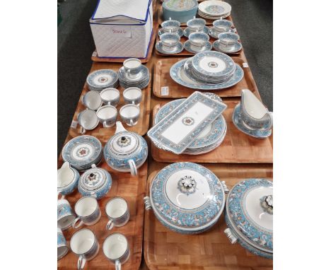 Eight trays of Wedgwood bone china 'Florentine' W2714 tea and dinner ware, various to include: teacups and saucers, coffee ca