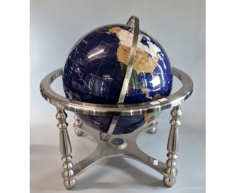 Modern gemstone globe on chrome finish frame. (B.P. 21% + VAT)