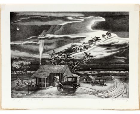 JOHN MCCRADY [AMERICAN, 1911-1968], LITHOGRAPH, "SWING LOW SWEET CHARIOT", 1941, H 11", W 15":  11" x 14 3/4"; pencil signed 