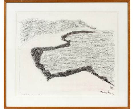 MILTON AVERY LITHOGRAPH, H 25.5", L 30", "GRAY SEA":  Milton Avery [American, 1885-1965].  Pencil signed lower left, dated 19