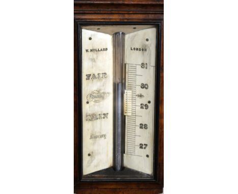 A bird's eye maple stick barometer, by Holland of London, with ivory scale, 98cm