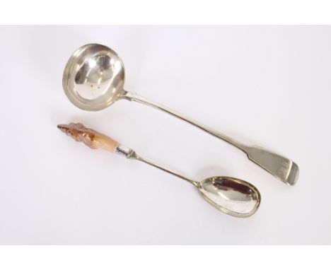 A quantity of various plated cutlery, to include soup ladle, sauce ladles, caddy spoon, sugar sifter, pickle fork; a cased se