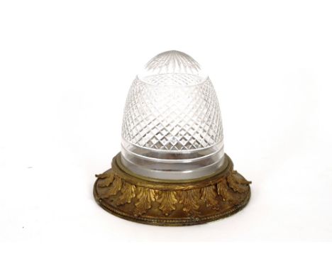 An ormolu and hob-nail cut glass ceiling light