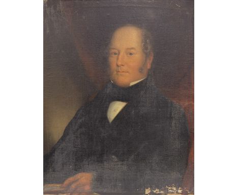 19th Century school, a pair of portrait studies of gentleman, unsigned oils on canvas, unframed, 77cm x 85cm