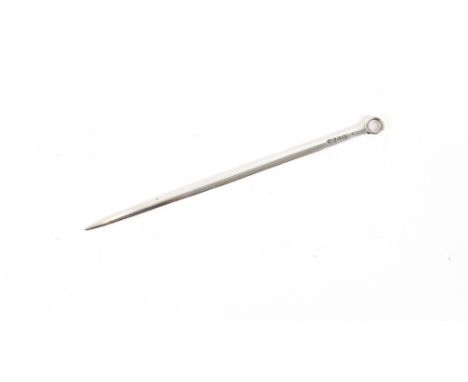 A Victorian silver meat skewer, London 1840, 22cm long