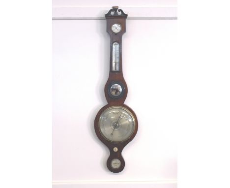A 19th Century rosewood cased banjo barometer, by Taylor of Diss, 95cm 