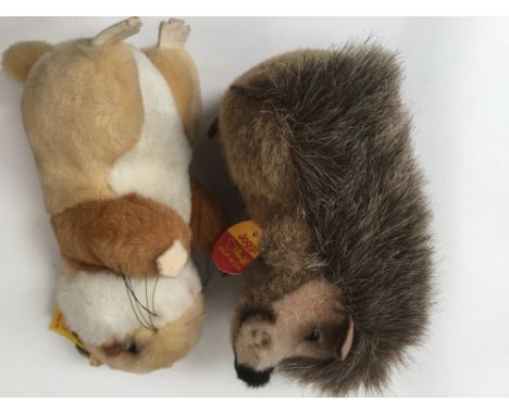 Two Steiff toys, Joggi hedgehog and hamster (2) 