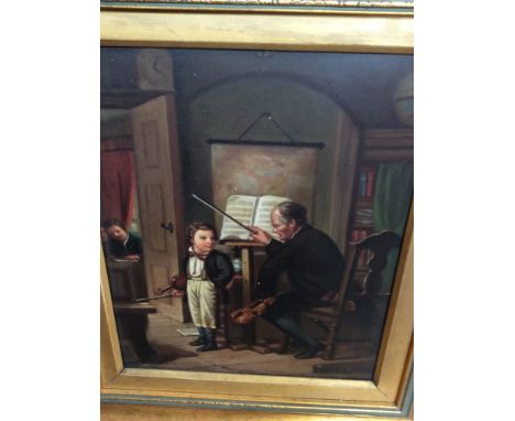 J. H. Thompson (British, late 19th Century), 'Beethoven's First Lesson', signed and dated 1882 verso, oil on board, gilt fram