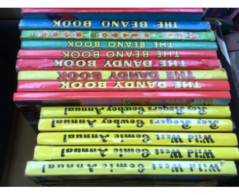 Collection of children's comic annuals, comprising: Beano 1956, 1957, 1958, 1960; Dandy 1957, 1958, 1962; Beryl the Peril, fi
