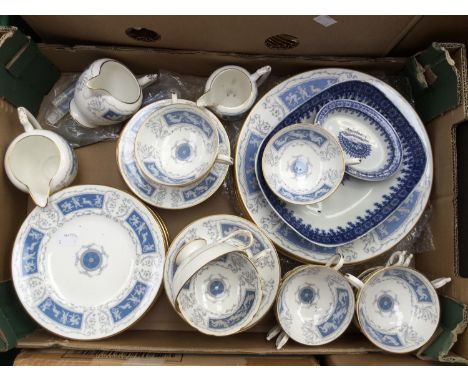 A Coalport Revelry part dinner service, including eight dinner plates, twelve dessert plates, twelve side plates, twelve sauc