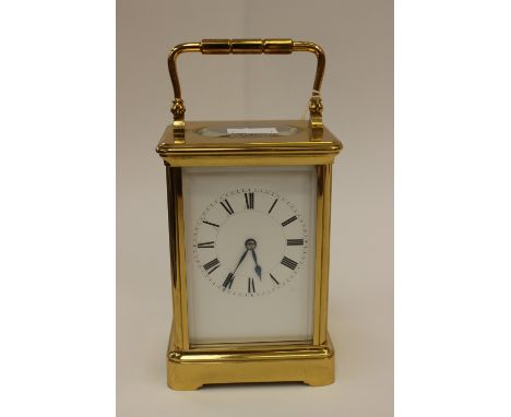 A French gilt brass carriage clock, 20th Century 