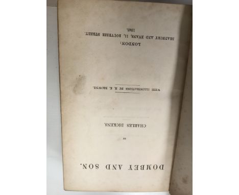 Dickens (Charles), Dombey and Son, 1st edition, Bradbury and Evans, 1848, bound from the parts with red cloth binding and gil