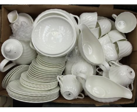 An extensive Wedgwood candlelight dinner and tea service, including tureens, cups, saucers, soup bowl, coffee pot, teapot, mi