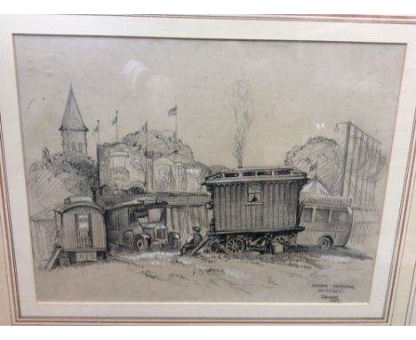 An early 20th Century pencil sketch entitled 'Sunday Morning', Hatheolow Estcourt 1937'; together with a Paul Cockley waterco