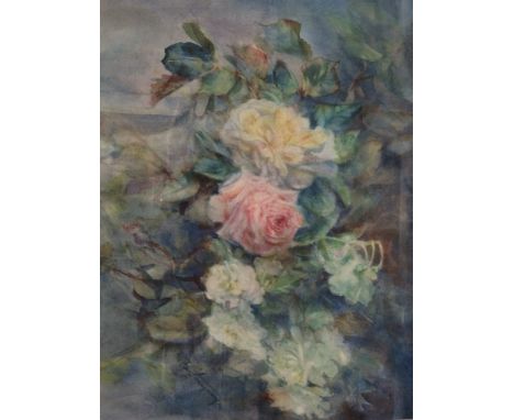 R. Fox Srangeway 'Roses', 20th Century watercolour on paper, signed lower right, mounted framed and glazed, approx 30.5cms x 