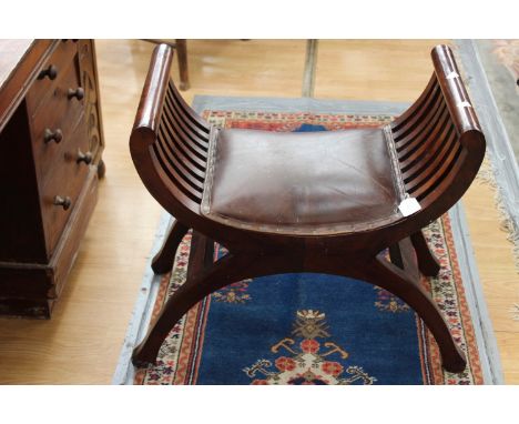  A mahogany stool