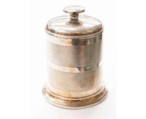An Art Deco silver engine turned cigarette holder/dispenser, J.C Birmingham, 1932, stamped with PAT No: 325841, 230.6 grams