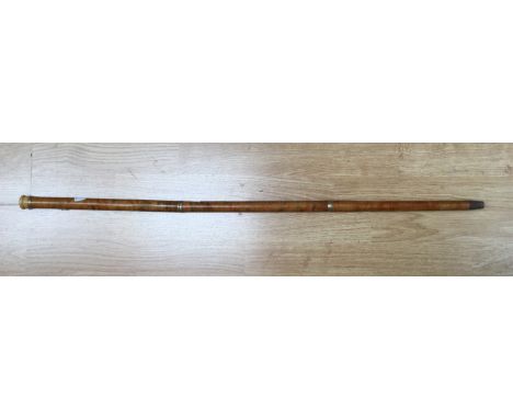  20th Century walking stick, top unscrews to find a glass drinks ampoule (1)