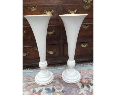 Two large ceramic trumpet vases, height 60 cm approx (2) 