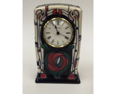 A Moorcroft mantle clock