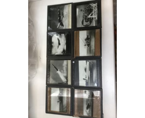Collection of nine glass plate negatives, c.1940s/50s, from 'The College of Aeronautics, Cranfield', depicting prototype Glos
