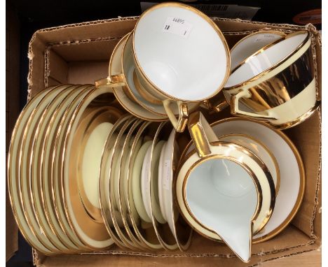 A Noritake teaset for six, cups, saucers, milk, sugar, and side plates
