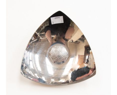 A Keswick trefoil shaped trinket dish, stamped on reverse Keswick 2757 