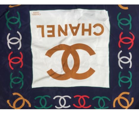 (Possibly) Coco Chanel silk scarf, with a Chanel dress/suit cover (2) 