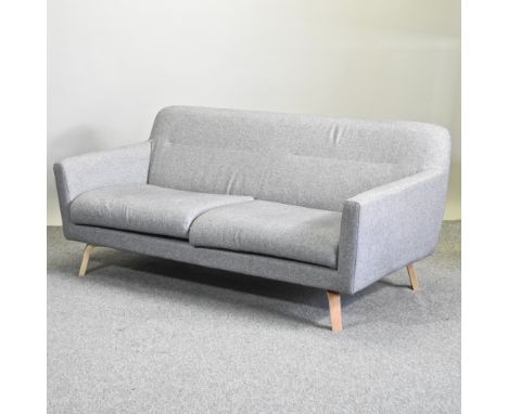 A contemporary grey upholstered sofa, from John Lewis, 178cm