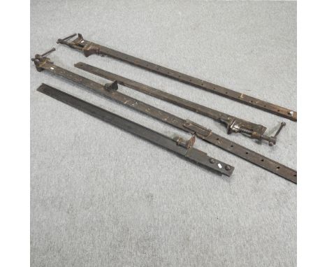 A set of four sash cramps, largest 188cm