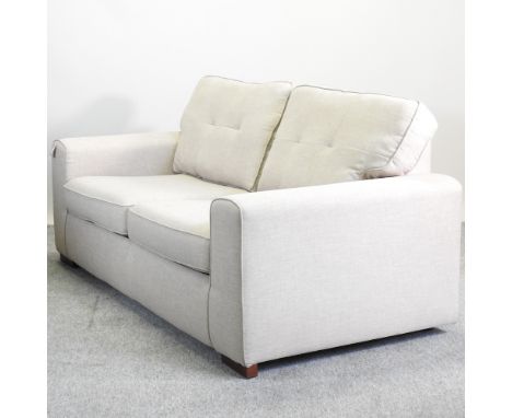 A modern cream upholstered sofa, 190cm