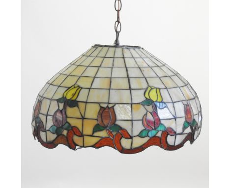 A large Tiffany style light shade, 60cm diameter