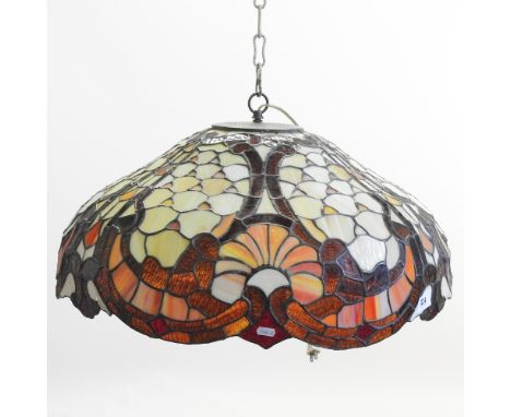A large Tiffany style ceiling light, 70cm diameter