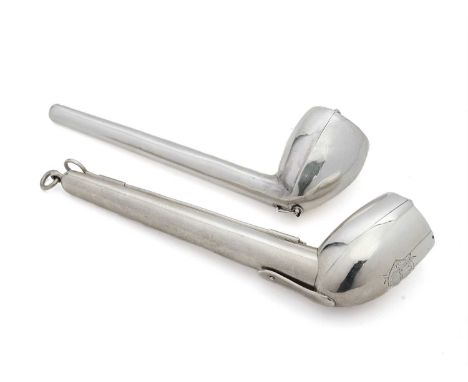 A SCOTTISH VICTORIAN SILVER PIPE CASE, JOHN SANDERSON & SON, EDINBURGH, 1883 the tapering stem with suspension ring and fitte