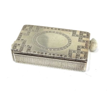 A VICTORIAN SILVER COMBINED VESTA CASE AND SLOW MATCH BURNER, JANE BROWNETT, LONDON, 1877 rectangular, with engine-turned bor