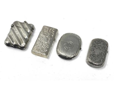 THREE VICTORIAN SILVER VESTA CASES, ALFRED TAYLOR, BIRMINGHAM, 1866 / 67 / 70 all with strike to base: the earliest rectangul