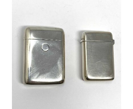TWO VICTORIAN SILVER SHOOTING PEG (OR BUTT) SELECTOR CASES, BOTH LONDON both plain oblong, one with button to the front, the 