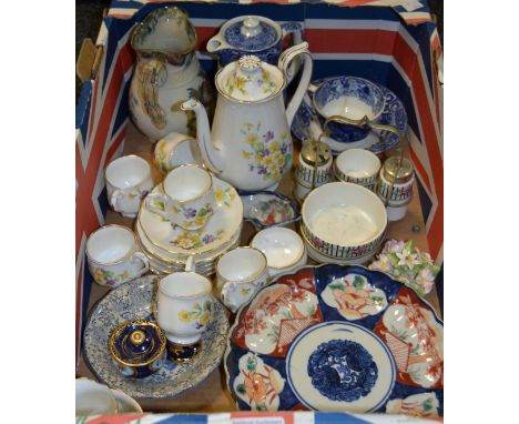 Ceramics- a pair of Imari fluted plates; Royal Albert coffee set, Royal Worcester, Limoges; etc