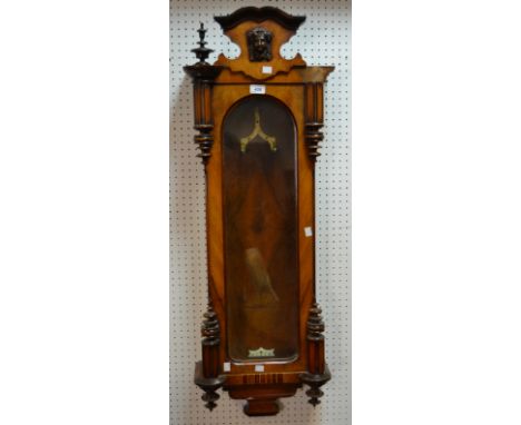 A Victorian walnut drop pendulum wall clock, enamel dial, Roman numerals, c.1880