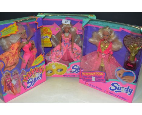 Toys - a Super Sindy, boxed; a Sindy Magic Eyes, boxed; a Sindy 'I love Glitter Nails', boxed (3)