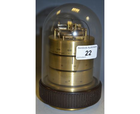 A Barigo desktop barometer, thermometer and hydrometer, under dome, 16cm high.