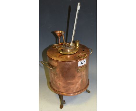 Scientific Instruments - An early 20th century A. Gallenkamp (London) Flash Point Tester with copper water bath, oil cup and 