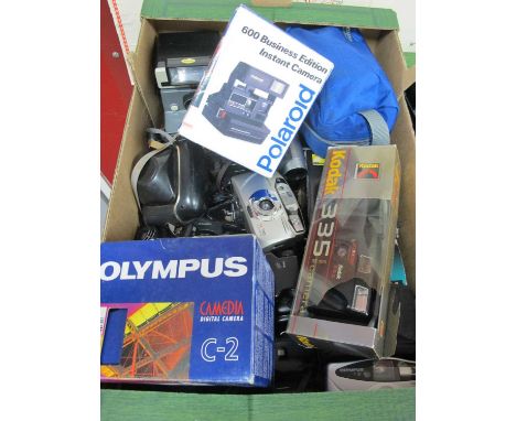 Cameras - Polaroid The Button, Olympus, Kodak,Nikon, etc:- One Box.