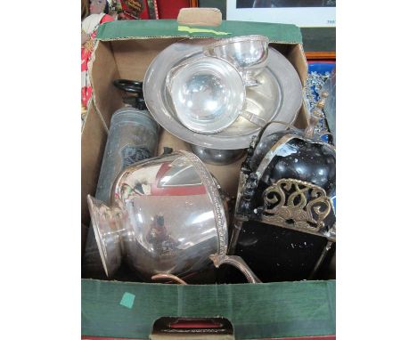 Smiths Electrical Lantern Clock, Viners teaware, Walker and Hall pedestal dish, etc.