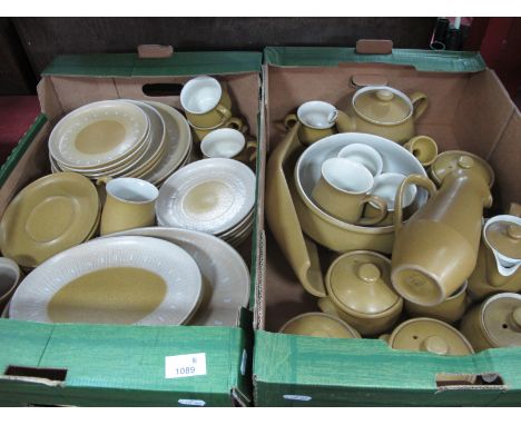 Denby Dinner/Teawares in 'Ode' design, includes teapot, dinner plates, bowl, jug, cups and saucers, etc, approximately fifty-
