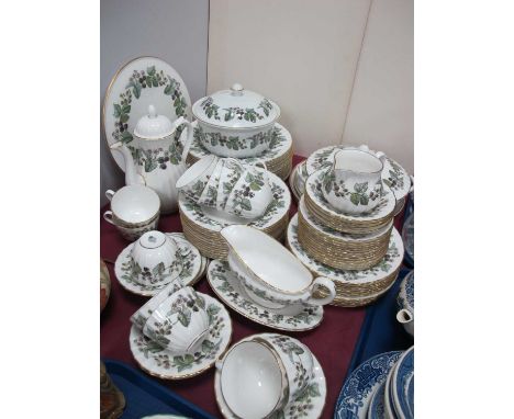 Royal Worcester 'Lavinia' Twelve Place Setting of Table China, including dinner and four side plates, soups, dishes, cups (el