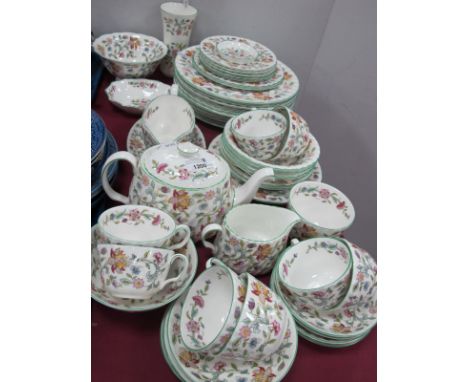 Minton 'Haddon Hall' Table China, of approximately forty-nine pieces, including teapot, ten dinner plates.All appear to be fi