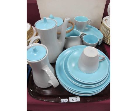 Poole Pottery Two Tone Table Ware, of twenty-four pieces.