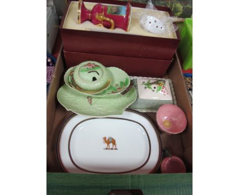 Coalport Porcelain Plate Hand Painted with Camel, Carlton and Norfolk salad ware, Spode limited edition Chatsworth vase by K.